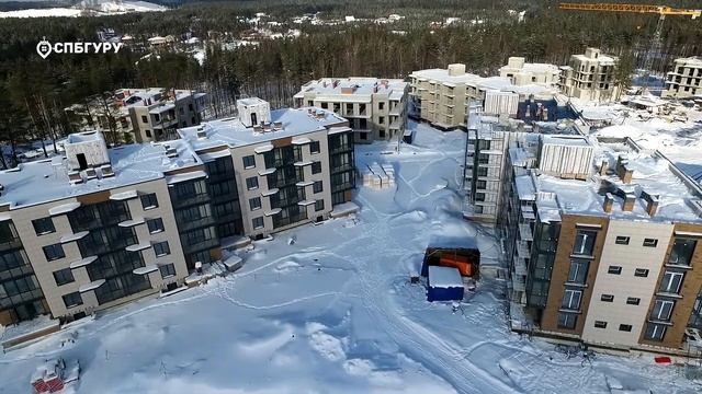 ЖК «Горки Парк» — аэросъемка СПБГуру. Февраль 2018. смотреть онлайн
