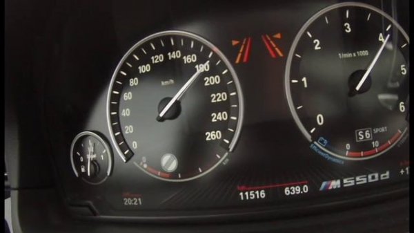 BMW M550d F10 - Testing Launch Control 0 - 100, Vmax run, acceleration