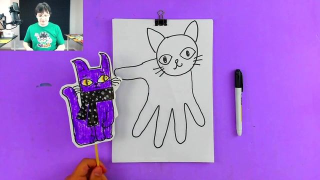 Рисуем КОШКУ из ЛАДОШКИ смотреть онлайн