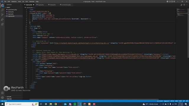 PHP Login and Signup Function With Bootstrap Design смотреть онлайн