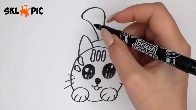 Раскраска для детей Кот. Как Нарисовать Кота смотреть онлайн