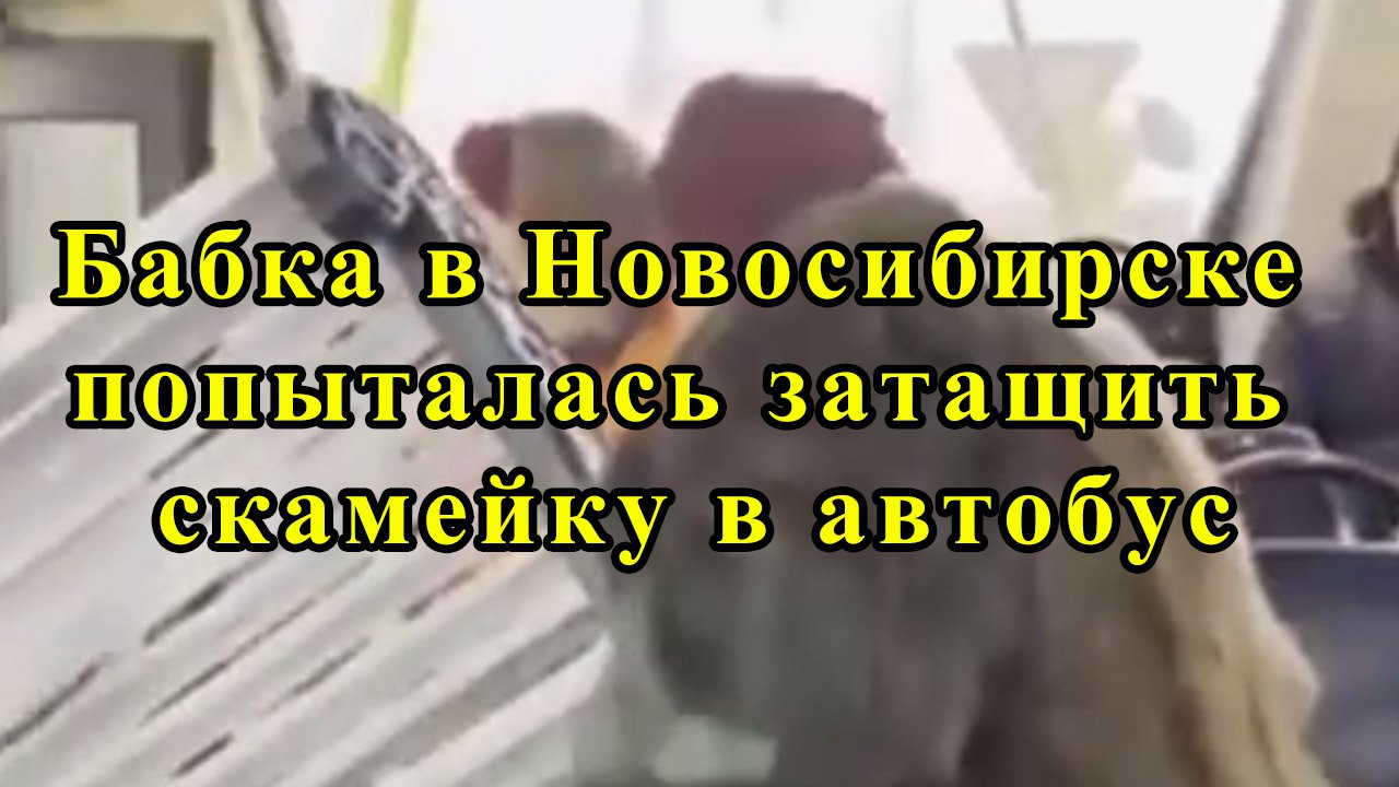 Бабка в Новосибирске попыталась затащить скамейку в автобус смотреть онлайн