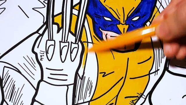 X-Men Wolverine Coloring Pages | Marvel Superheroes Coloring Pages for Kids | How to Draw Wolverin смотреть онлайн