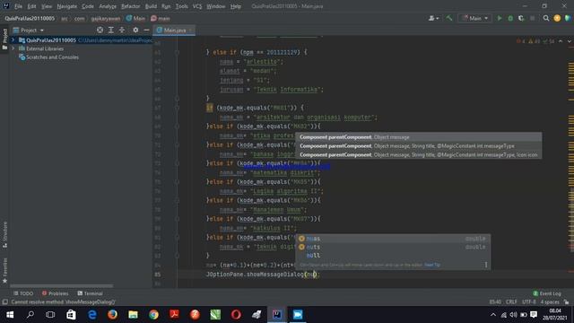 program menampilkan nilai mahasiswa menggunakan JOptionPane pada java смотреть онлайн