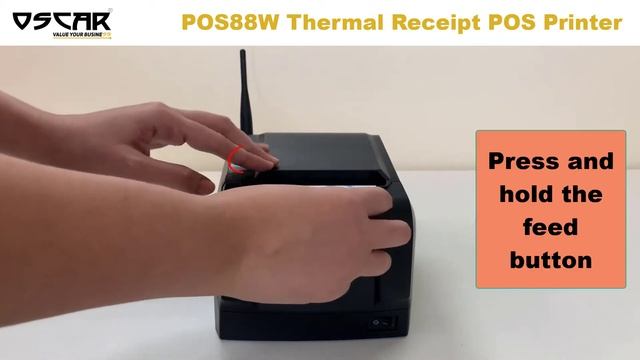 OSCAR POS88W 80mm Thermal Receipt Printer WiFi Paper Loading and Self-Test Guide смотреть онлайн