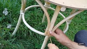 6 часть. Стол плетеный своими руками. Кофейный столик из ивы. Обмотка крестовины.