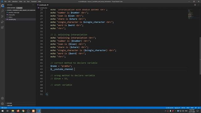 PHP 7 - Lesson - 3 - variables and array declaration - Tamil Tutorials смотреть онлайн