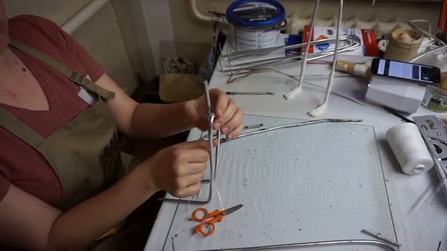 Проволочный каркас для куклы Ангел. Формирование корпуса. смотреть онлайн