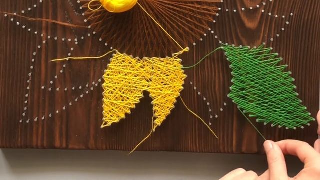 Мастер класс по стринг арту Подсолнух/ DIY kit string art Sunflower смотреть онлайн