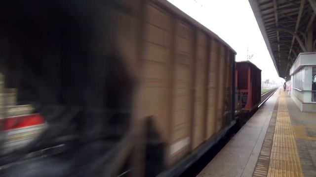 Тепловоз ЧМЭ3-2307 с хозяйственным поездом, станция Реутово смотреть онлайн
