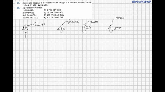 Мерзляк. Математика 5 класс. Упражнения 17,18. 2 параграф смотреть онлайн