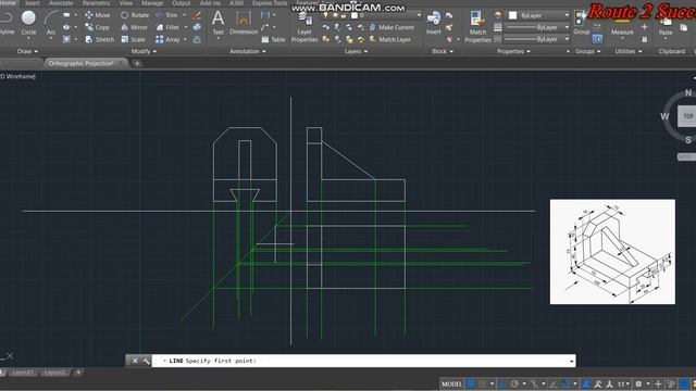 AutoCAD - Orthographic Projections - Machine Drawing смотреть онлайн