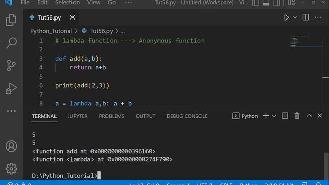 Python Tutorial #tutorial 56| lambda function in Python || anonymous function смотреть онлайн