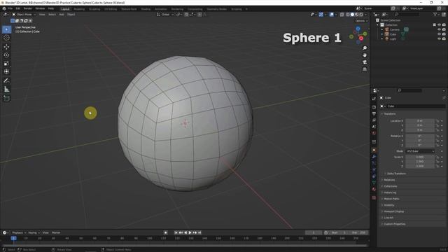 3 Ways to convert Cube to Sphere in Blender | Basic for Beginners смотреть онлайн