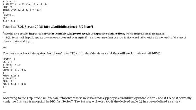 Databases: UPDATE ... FROM ... syntax for iSeries for a MS SQL Server developer (3 Solutions!!) смотреть онлайн