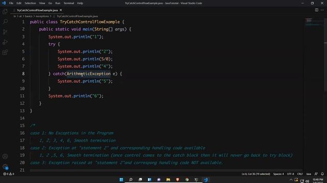 Control Flow in Try Catch Block | try catch in java | Exception Handling in Java | Krishna Sakinala смотреть онлайн