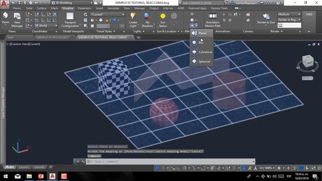 AutoCAD 3D 2018 | MATERIALES | EDICIÓN DE MATERIALES |MODELIZADO Y RENDERIZADO 1| смотреть онлайн