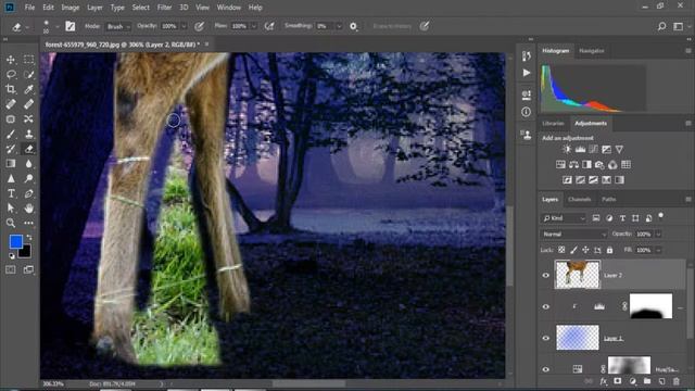 DEER JUNGLE PHOTO MANIPULATION PHOTOSHOP CC JUST 2 PICTURE смотреть онлайн