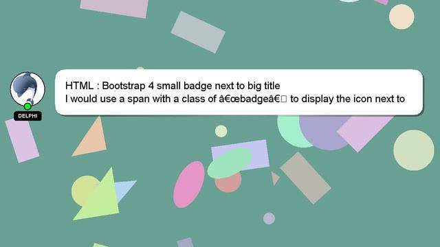 HTML : Bootstrap 4 small badge next to big title смотреть онлайн