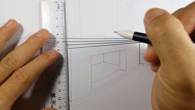 How to draw like an architect - Draw Fireplace using 2 Point Perspective смотреть онлайн