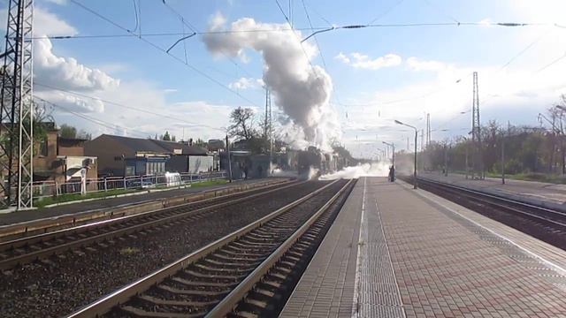 Отправление ретро-поезда "Победа" смотреть онлайн