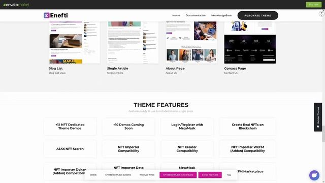 Enefti NFT Marketplace Website ★ WordPress Themes & Templates ★ смотреть онлайн