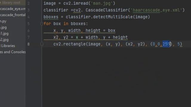 Lesson 33 How to detect eyes in Python using openCV تحديد عين الإنسان فى بايثون смотреть онлайн