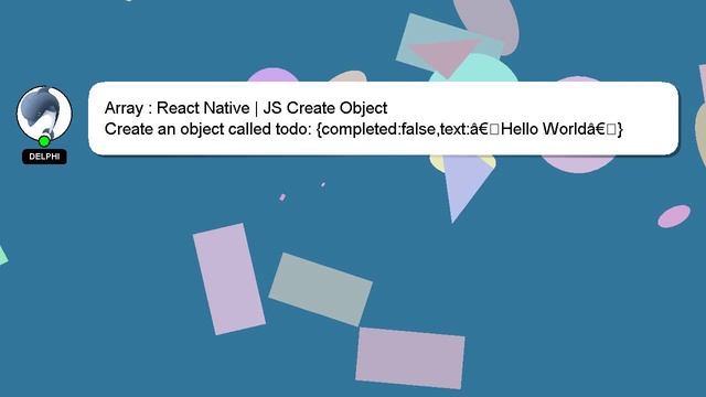 Array : React Native | JS Create Object смотреть онлайн
