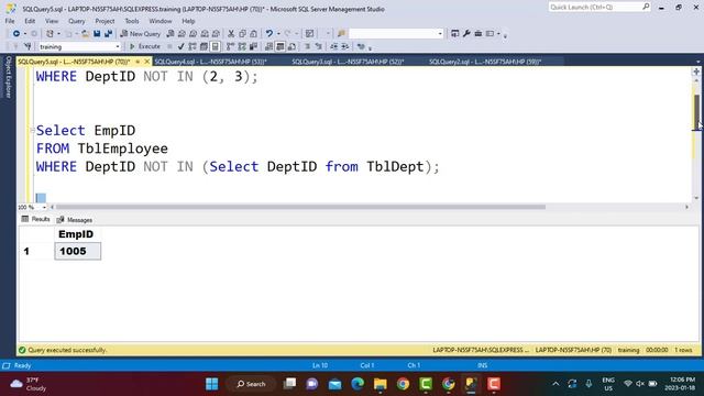 SQL | NOT IN Vs NOT EXISTS (Which one to use?) смотреть онлайн