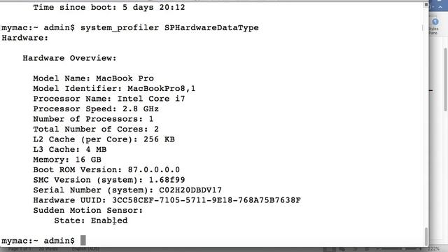 How to get the system information for MAC in terminal | Command line to get hardware info смотреть онлайн