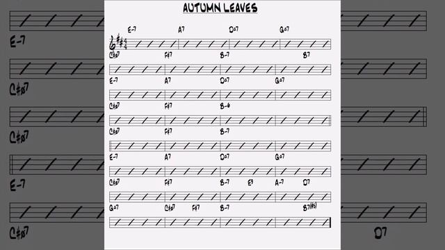 Autumn Leaves backing track in Bm смотреть онлайн