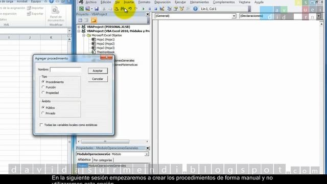 Curso Programación VBA Excel 2010: Módulos y Procedimientos. Sesión 02. Vídeo 1 de 1. смотреть онлайн