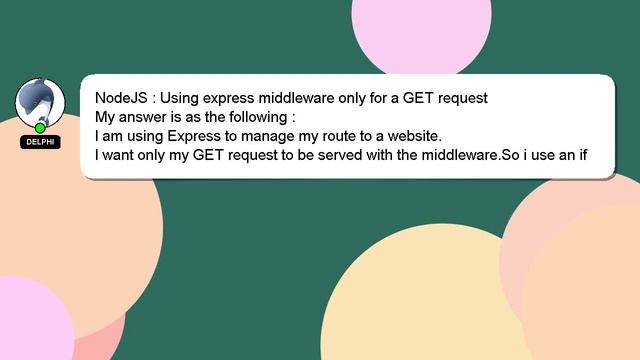 NodeJS : Using express middleware only for a GET request смотреть онлайн