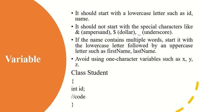 NAMING CONVENTION AND TYPES OF VARIABLE IN JAVA смотреть онлайн