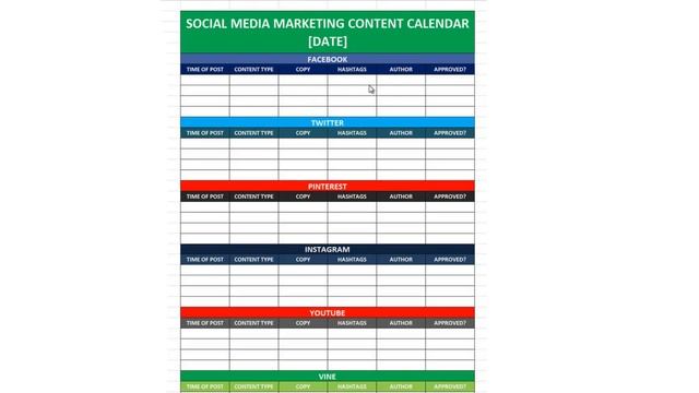 Social Media Calender Template Excel 2014 | Editorial Planner for Social Media смотреть онлайн