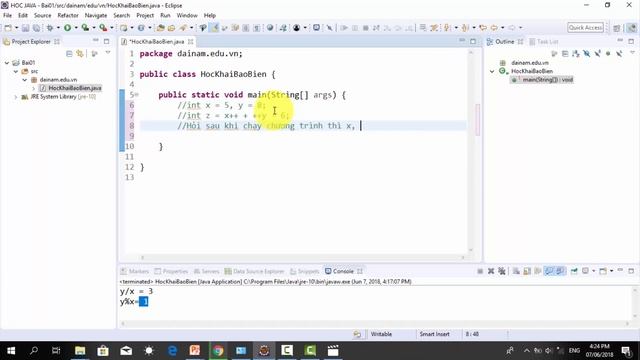 DNU 2018 - LẬP TRÌNH JAVA - CHƯƠNG 1 - CÁC PHẦN TỬ CƠ BẢN TRONG JAVA смотреть онлайн