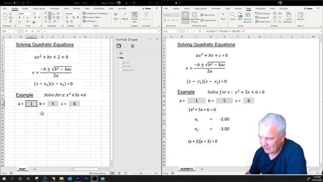 maurieo QUADRATIC EQUATIONS WITH EXCEL PART 3 OF 5 смотреть онлайн
