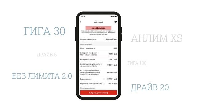 Информация о тарифном плане в приложении Мой А1. смотреть онлайн