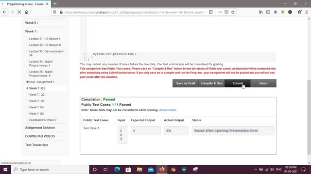 Programming in Java | Week 7 | Assignment Solutions 7 | NPTEL | Jan 2021 смотреть онлайн