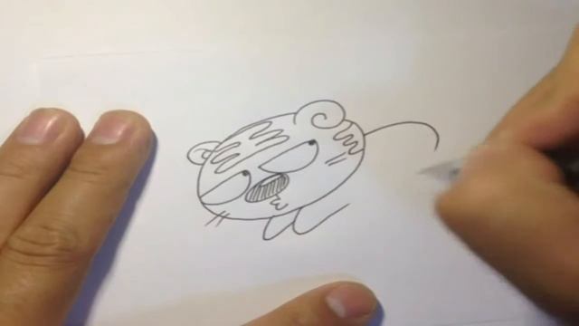Drawing lessons, how to draw a tiger, уроки рисования,как нарисовать тигренка смотреть онлайн