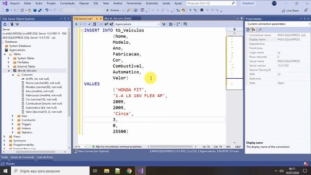 Inserir dados numa tabela do SQL Server no Visual Studio. Insert Into. Vídeo 3/10 смотреть онлайн