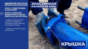 Ремонт трубы из ВЧШГ при помощи двойного раструба компенсационного ДРК