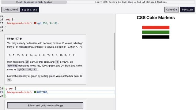 Learn Basic CSS by Building a Set of Colored Markers - Steps 41-50 смотреть онлайн