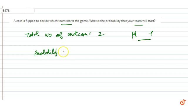 A coin is flipped to decide which team starts the game. What is the probability that your team w... смотреть онлайн