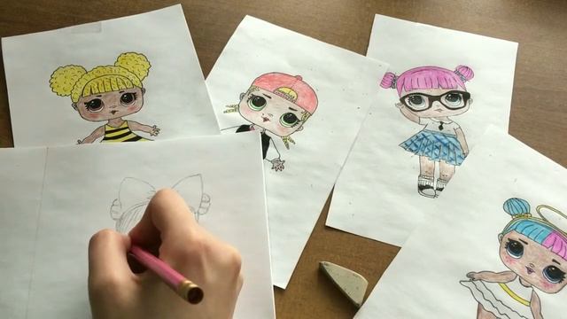 Рисую куклу в шарике ЛОЛ Lol Surprise/ Как нарисовать куклу Лол карандашом? смотреть онлайн