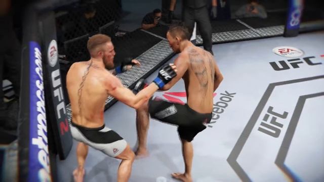 EA SPORTS UFC 2: OFF THE CAGE SPINNING KICK KO (ONLINE FIGHT) смотреть онлайн
