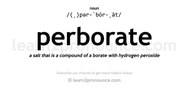 Pronunciation of Perborate | Definition of Perborate смотреть онлайн