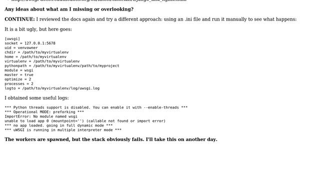 DevOps & SysAdmins: Why django project failed deploying? - django + nginx + uwsgi? смотреть онлайн