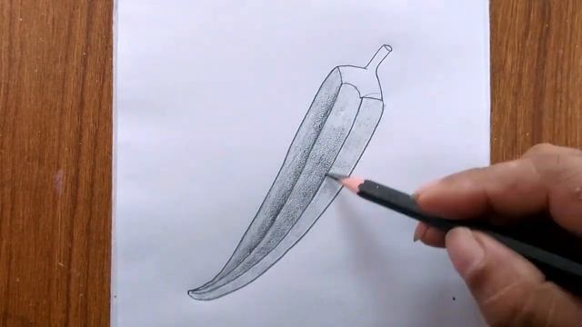 how to draw ladies finger easy/ladies finger drawing смотреть онлайн