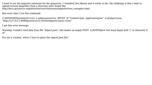 GIS: Geoserver importer task json file смотреть онлайн